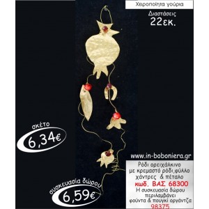 ΡΟΔΙ ΟΡΕΙΧΑΛΚΙΝΟ ΜΕ ΚΡΕΜΑΣΤΟ ΡΟΔΙ,ΦΥΛΛΟ,ΧΑΝΤΡΕΣ & ΚΑΡΔΙΑ ΓΟΥΡΙ 2015